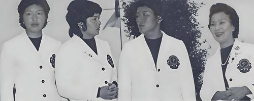 Miss Kazuko Kobayashi, Mrs. Michiko Tachibana, Miss Takako Kiyomoto, Mrs. Akiko Azakami